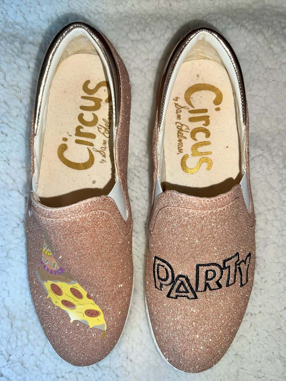 Circus by Sam Edelman rose gold glittery slip-ons - size 7M